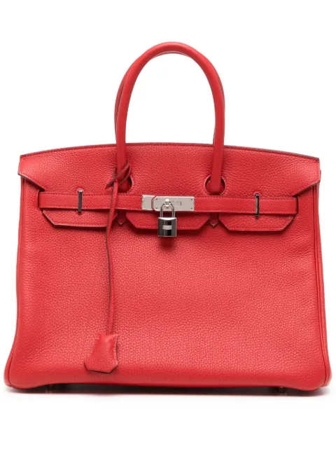 Hermès Pre-Owned sac à main Birkin 35 Rouge Casaque Clemence PHW