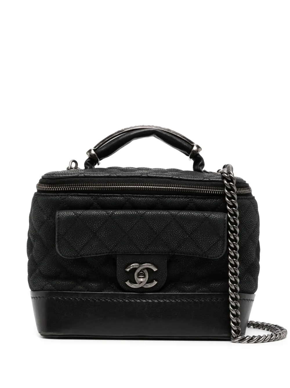 CHANEL Pre-Owned Globe Trotter バニティバッグ - ブラック CHANEL Pre-Owned Globe Trotter バニティバッグ - ブラック