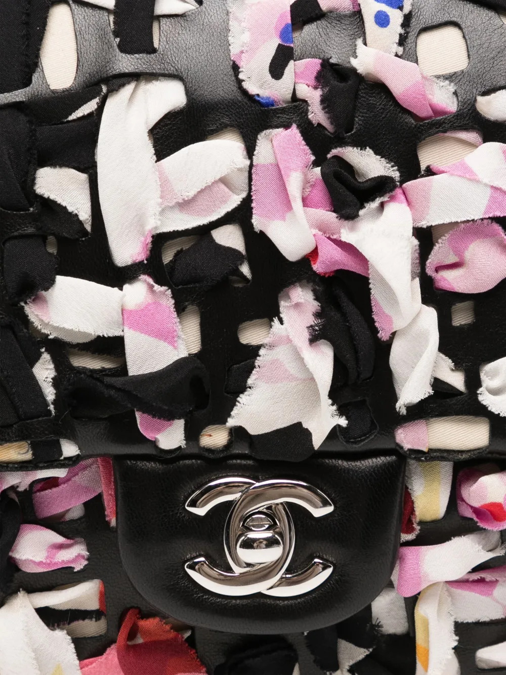 Pre-owned Chanel Silk Ribbon Classic Bag In Black