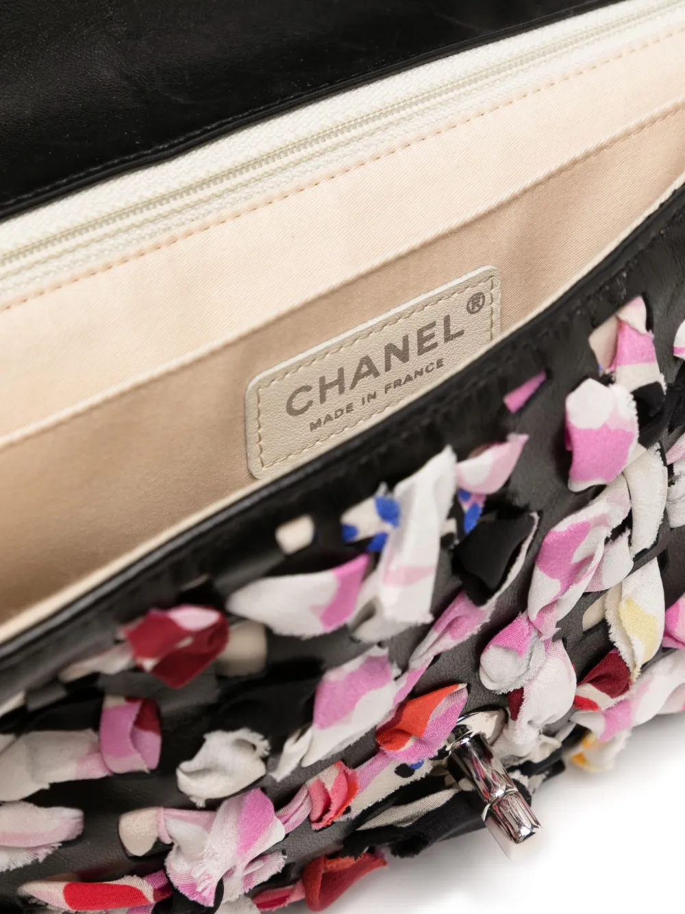 Pre-owned Chanel Silk Ribbon Classic Bag In Black