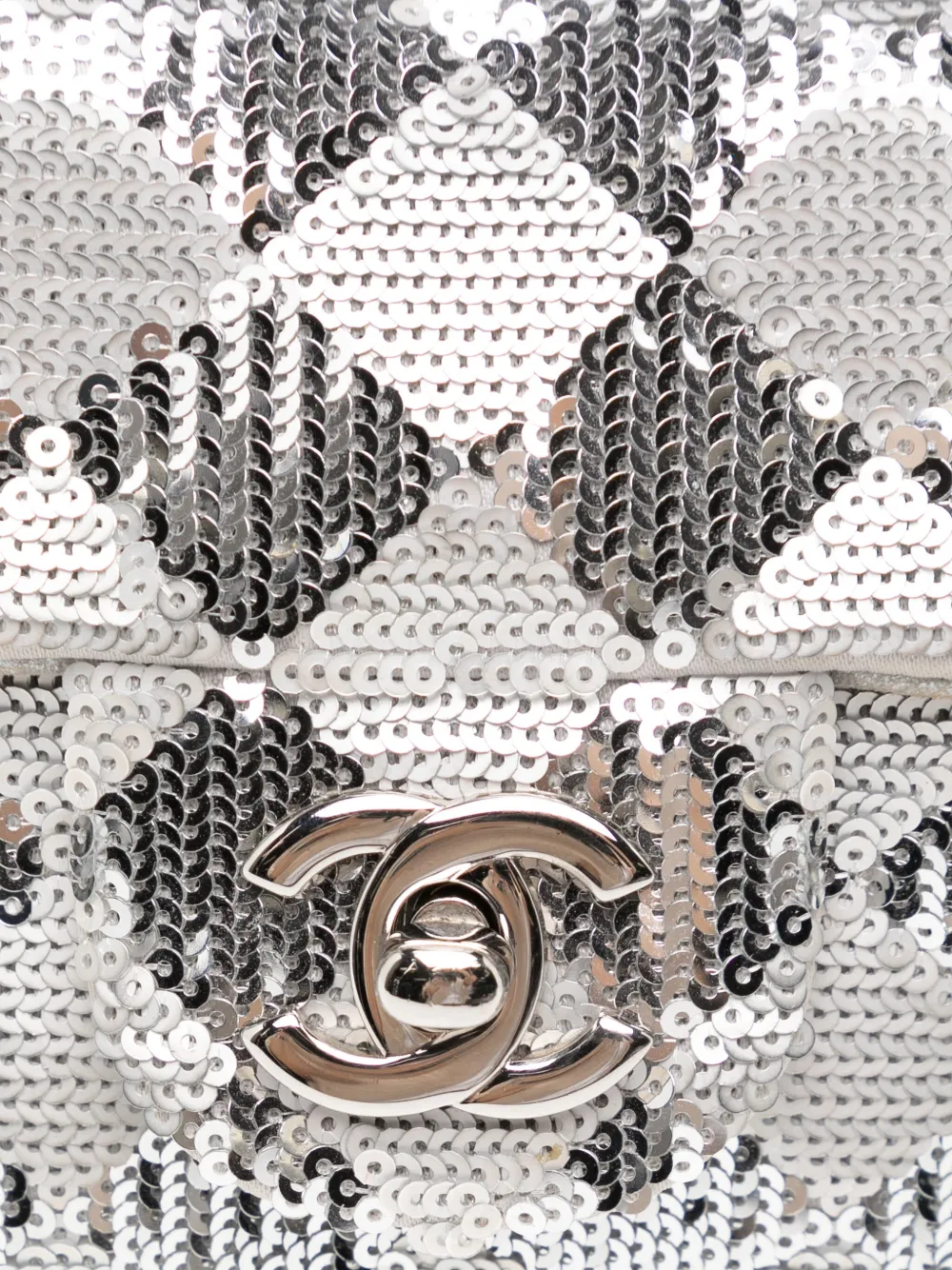 Pre-owned Chanel Mini Flap Shoulder Bag In Silver