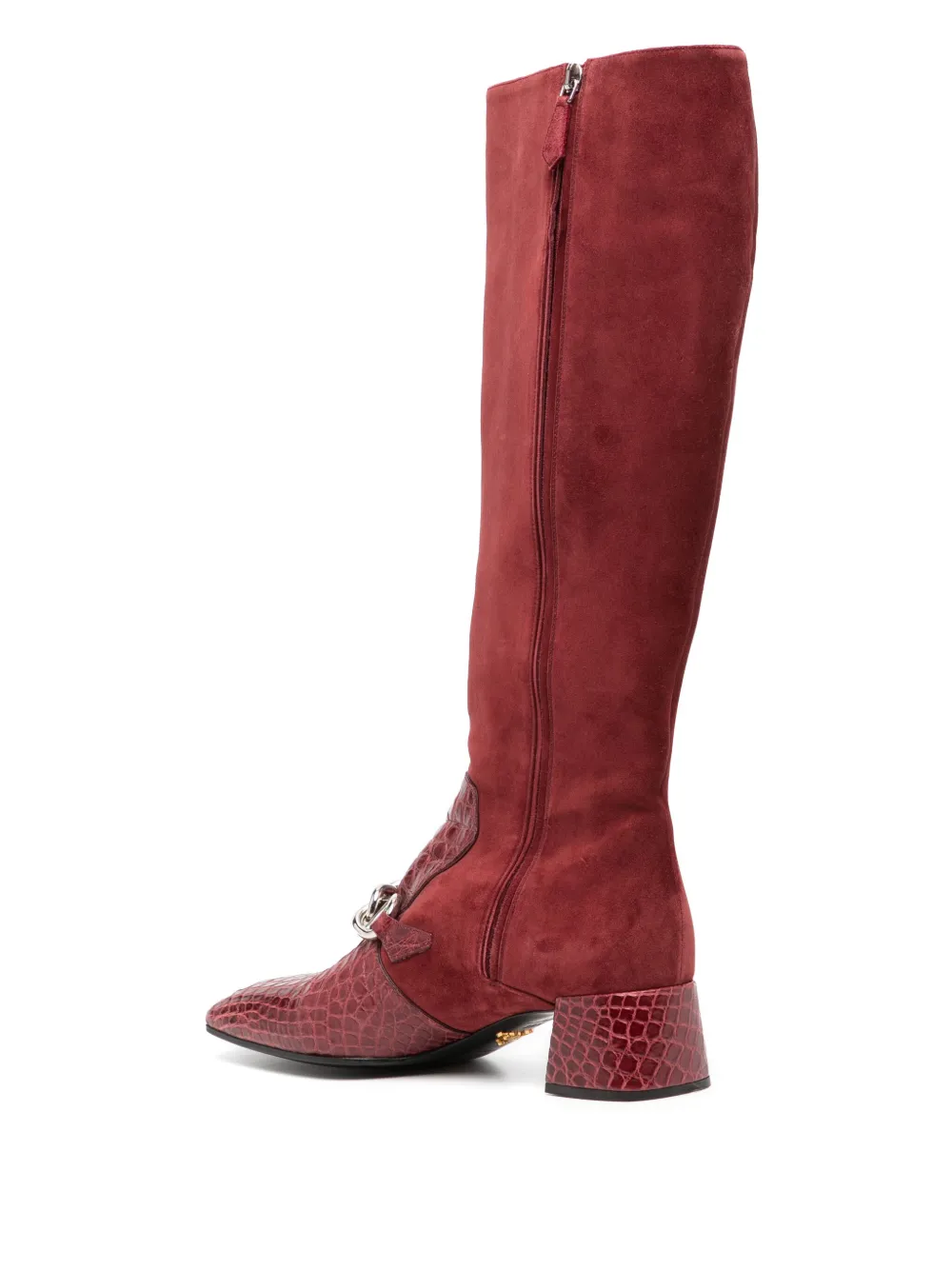 Pre-owned Prada Suede Boots In Red