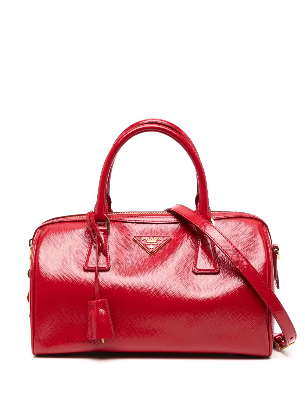 Pre-owned Prada Bowler Bag In Red