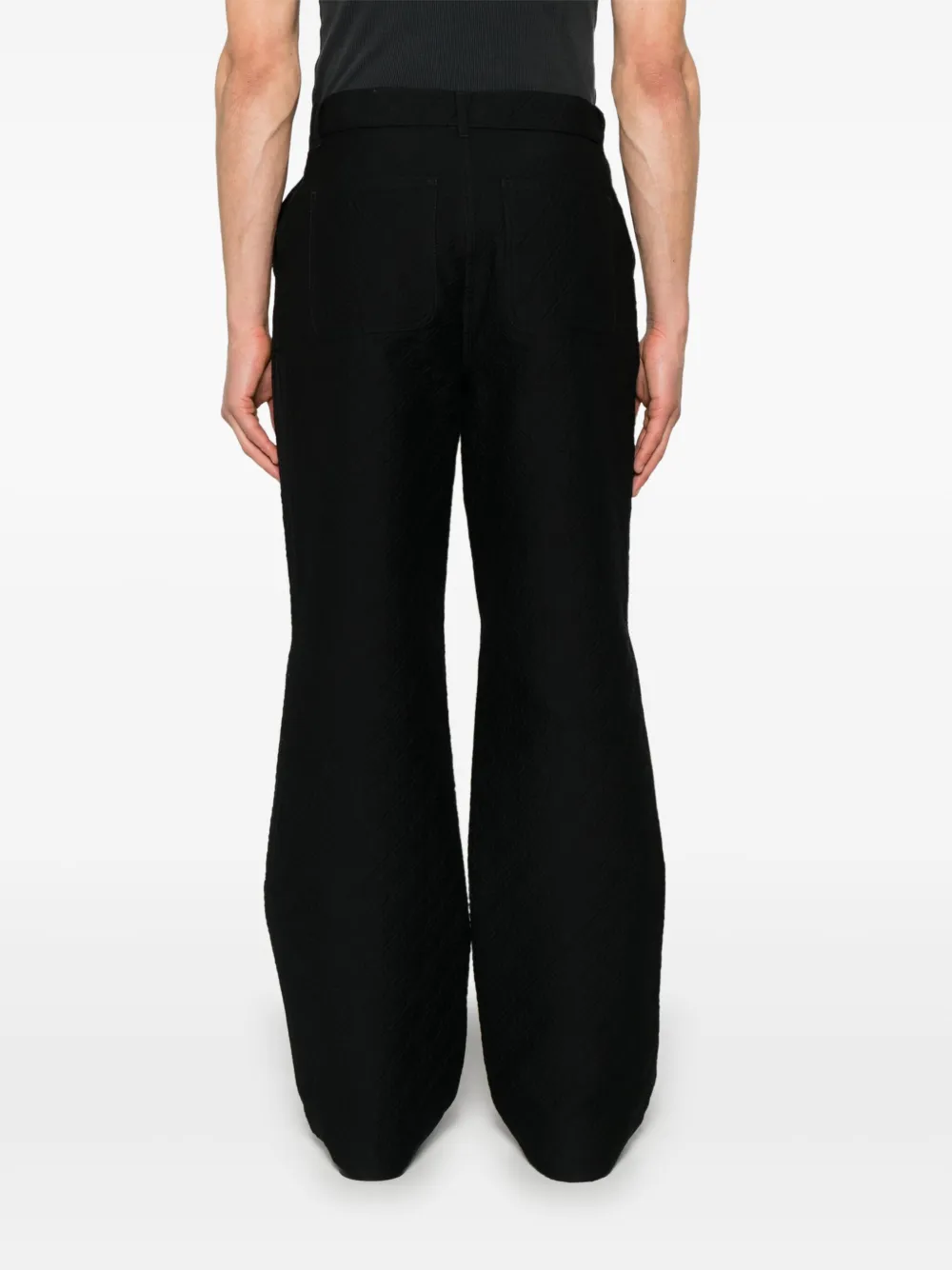 Casablanca Broek met bloemjacquard Zwart