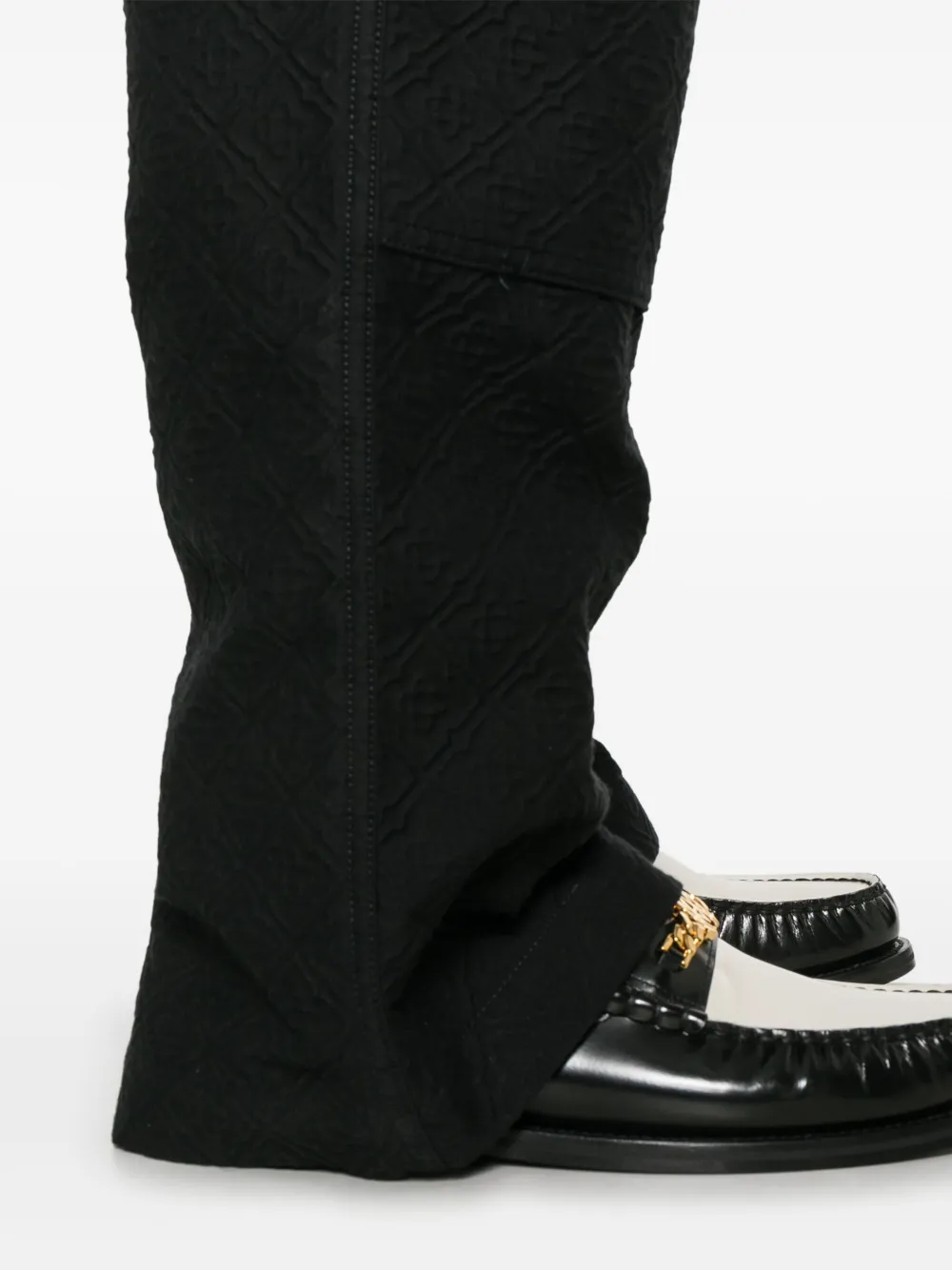 Casablanca Broek met bloemjacquard Zwart