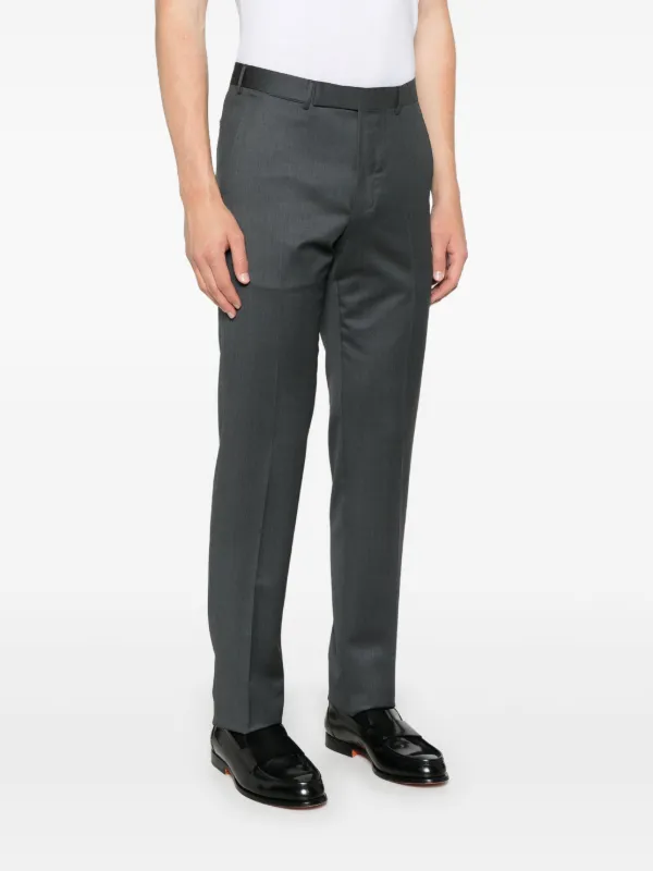 【新品】Ermenegildo Zegna テーパード ウール スラックス 48 Zegna ウールパンツ | グレー | FARFETCH JP