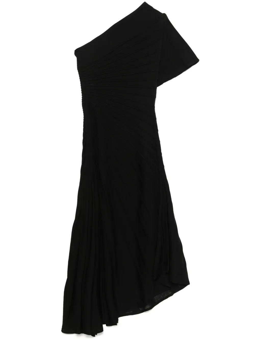 Alaïa vestido midi tejido con diseño asimétrico | negro | Image 1