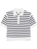 Allude striped polo top - White