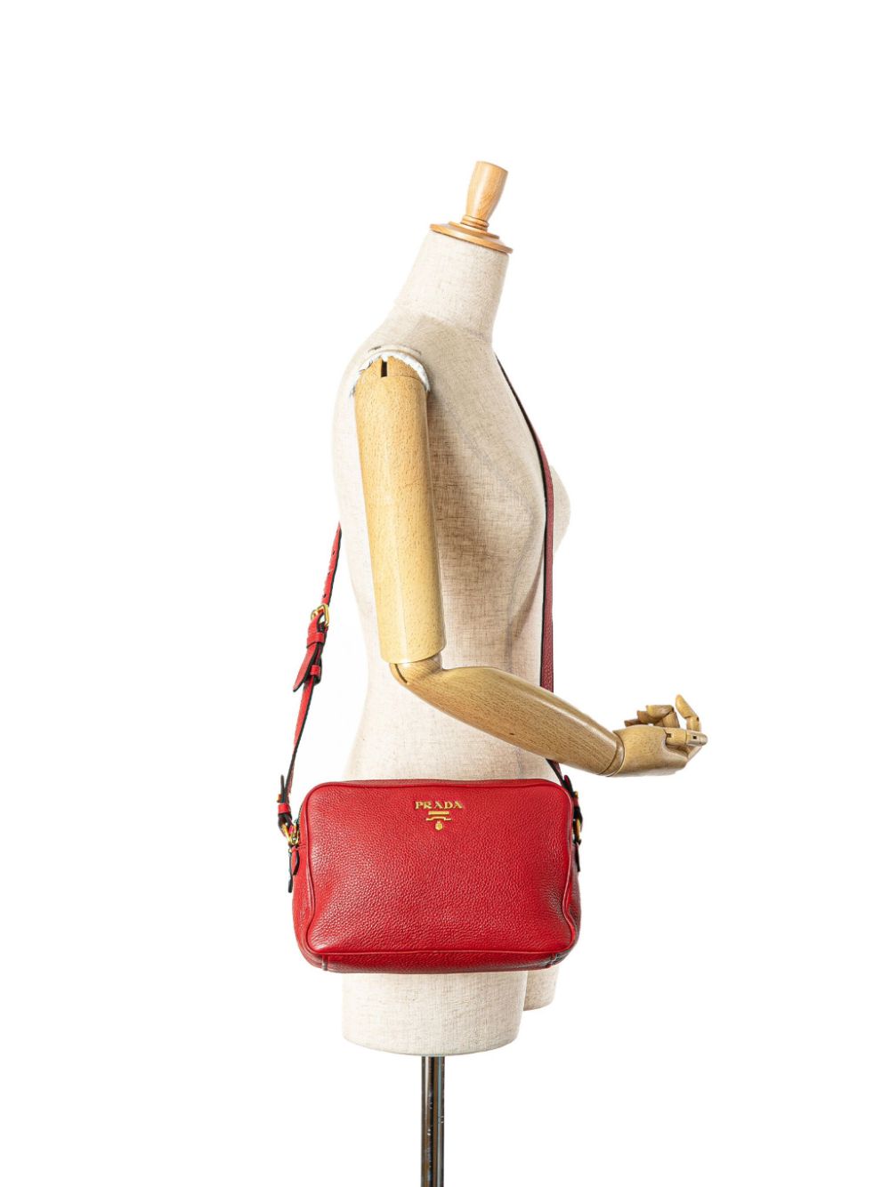 Prada Pre-Owned 2000-2013 Vitello Phenix Double Zip Camera crossbody bag - Rood