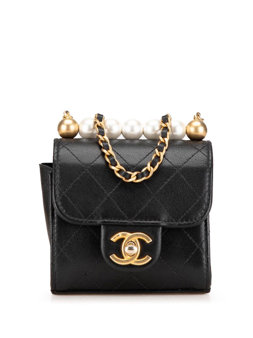 2000-2023 Mini Goatskin Chic Pearls Clutch On Chain crossbody bag