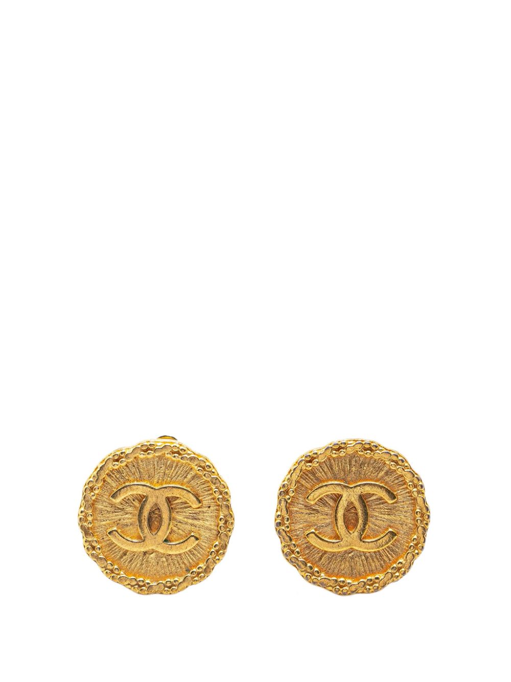 1993 Gold Plated CC Clip On costume earrings