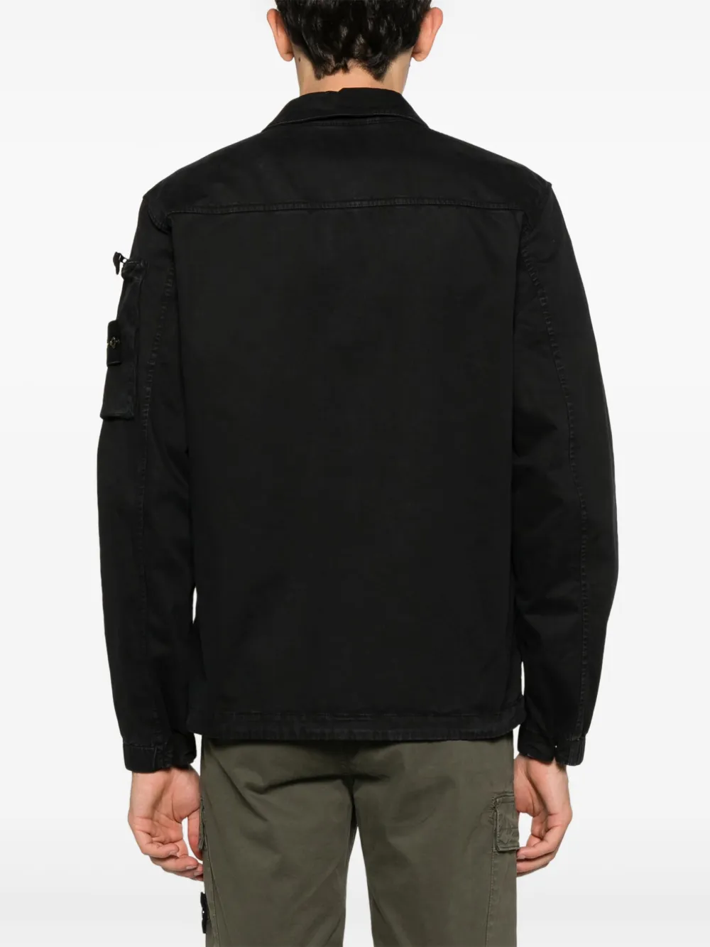 Stone Island Shirtjack met Compass-logopatch Zwart