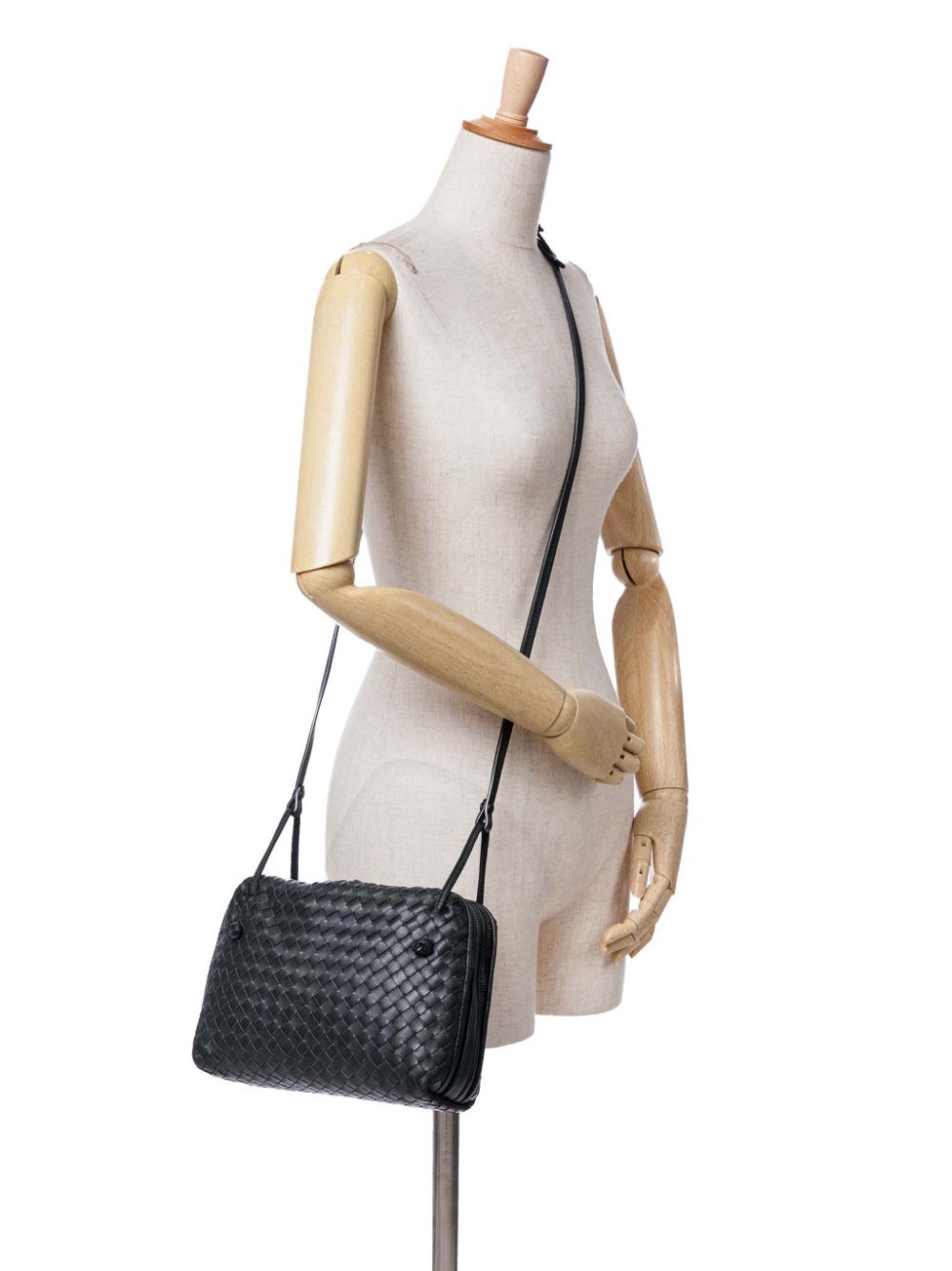 Bottega Veneta Pre-Owned 2012-2024 Nappa Intrecciato Nodini crossbody bag - Black