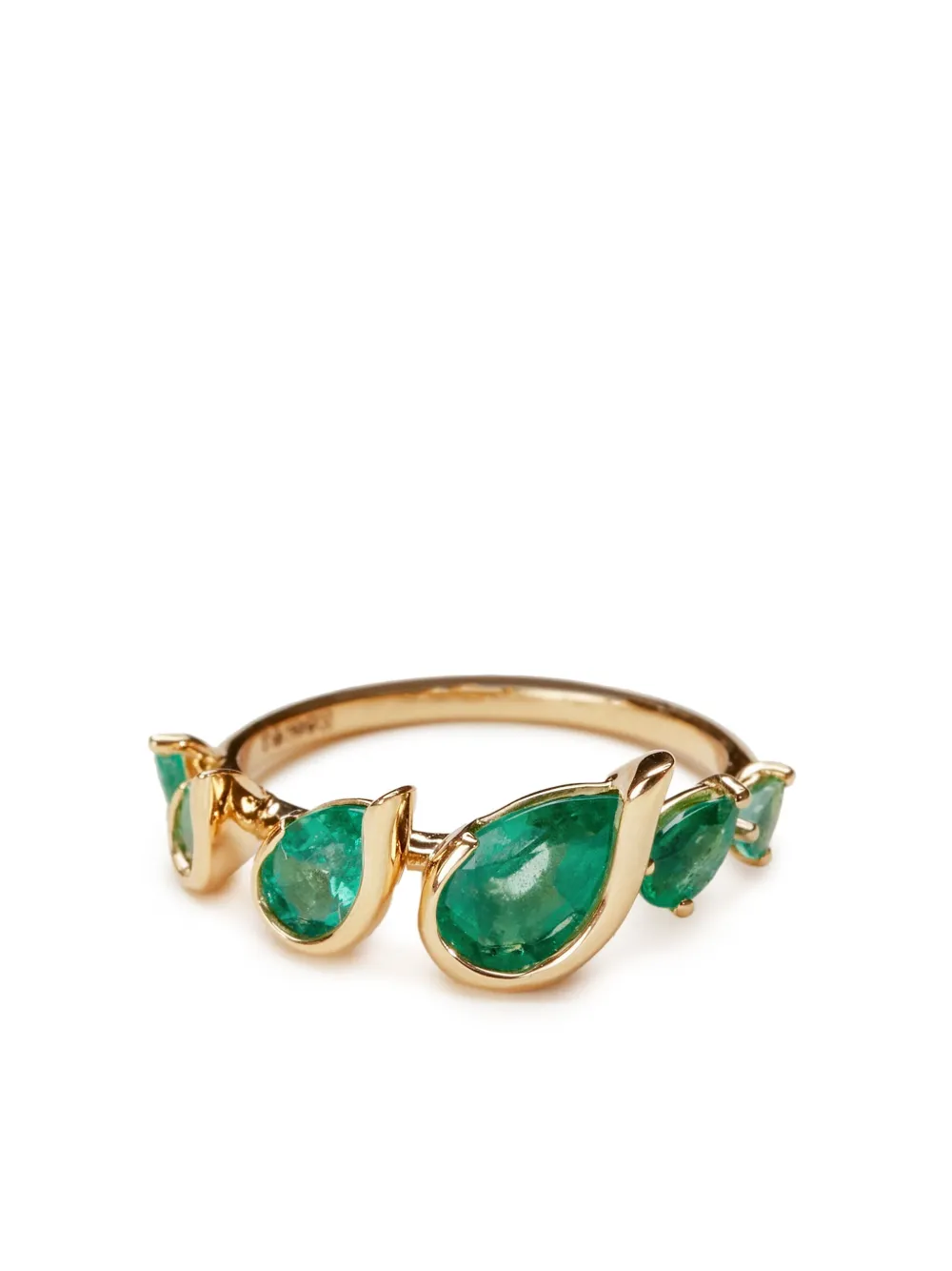 18kt yellow gold Flicker emerald ring