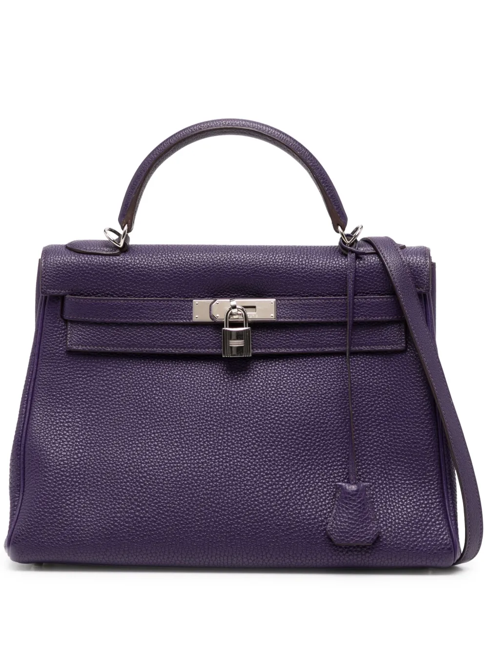 Hermès Pre-Owned Kelly 32 Retourne Iris PHW バッグ - パープル Hermès Pre-Owned Kelly 32 Retourne Iris PHW バッグ - パープル