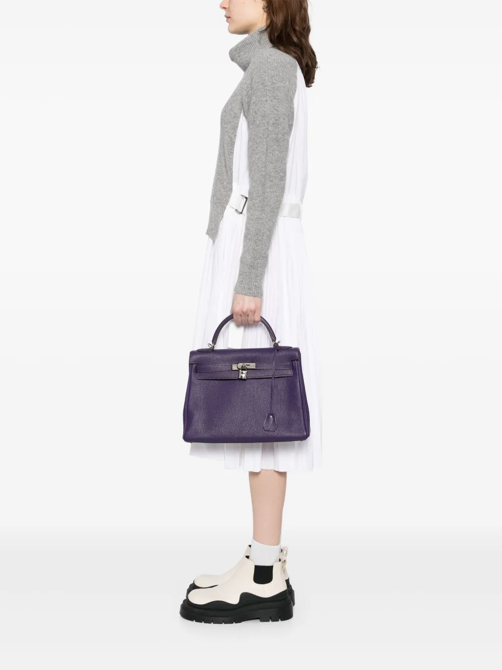 Hermès Pre-Owned Kelly 32 Retourne Iris PHW bag | Pre-Owned | Image 2