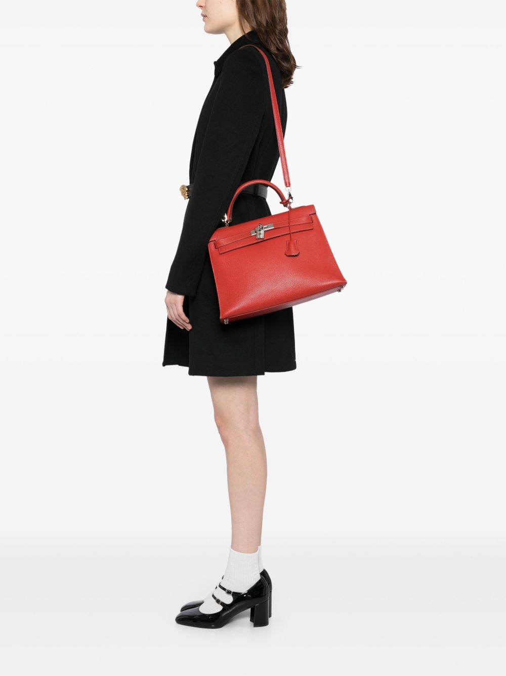 Hermès Pre-Owned Kelly 32 Sellier Red PHW tas - Rood