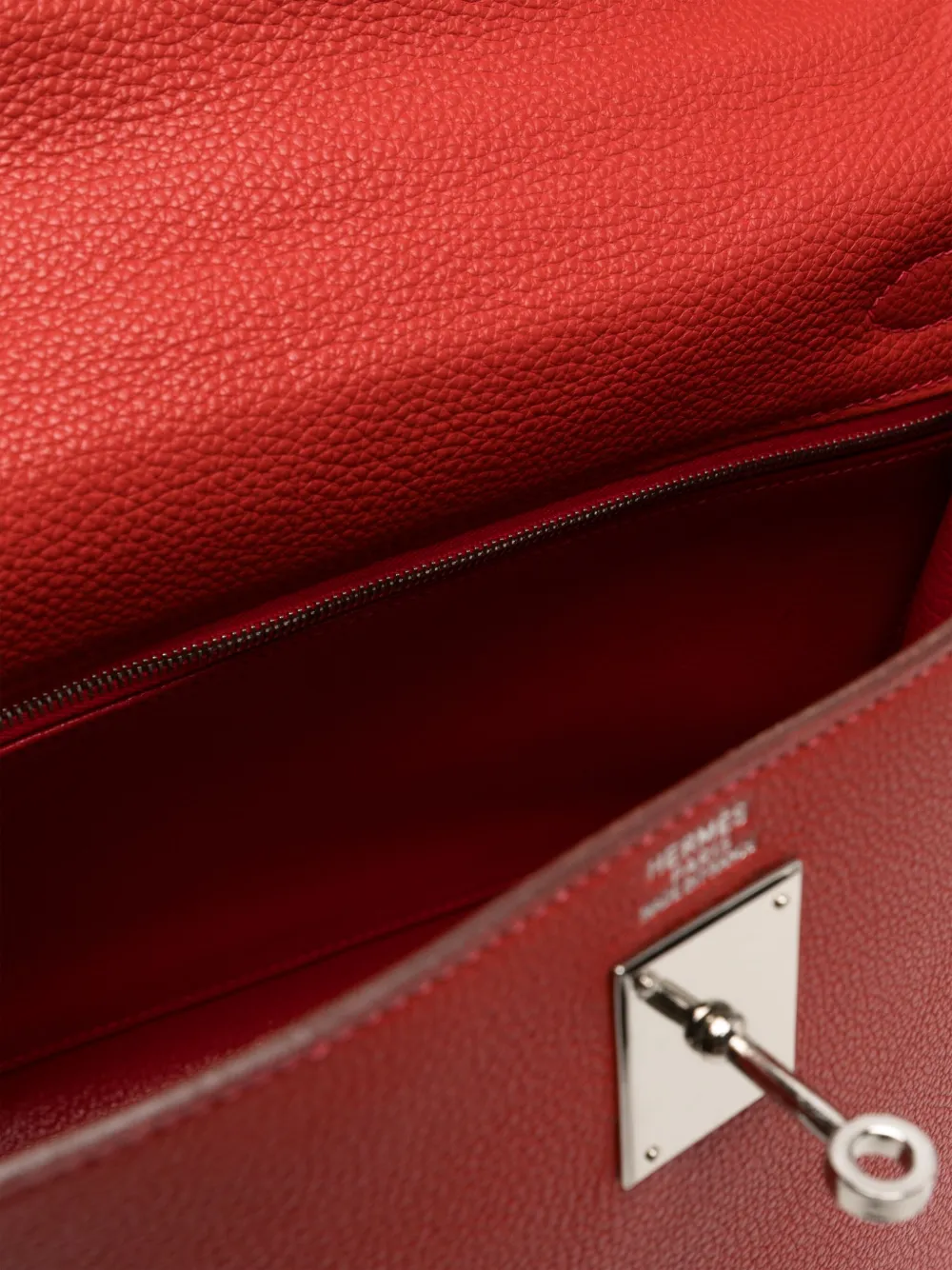 Pre-owned Hermes Kelly 32 Sellier Red Phw Bag