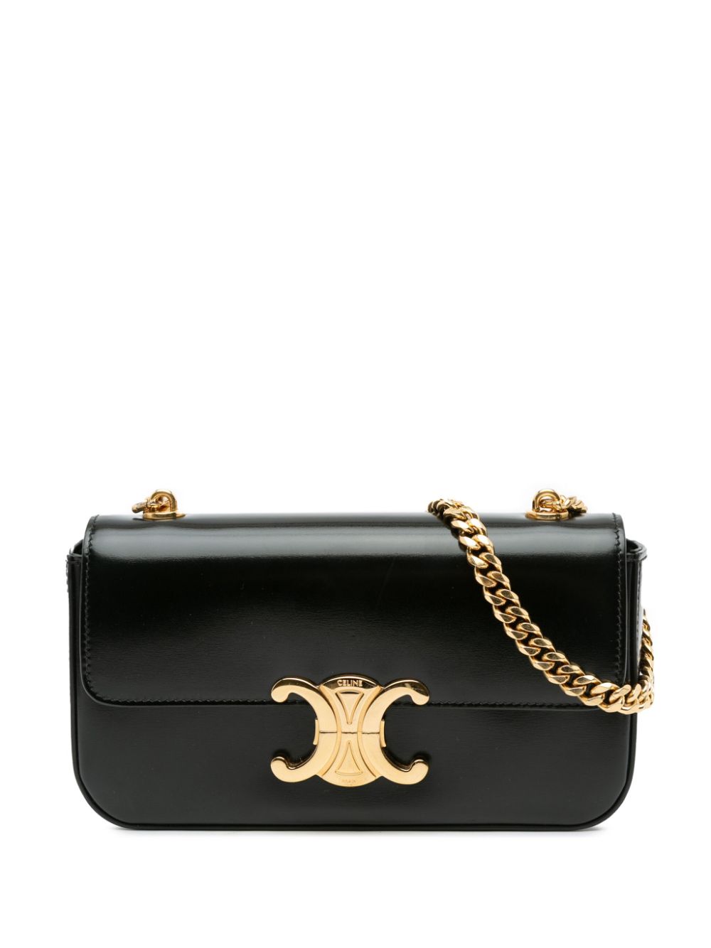 Céline Pre-Owned 2023 Shiny Calfskin Triomphe Claude Chain shoulder bag - Black