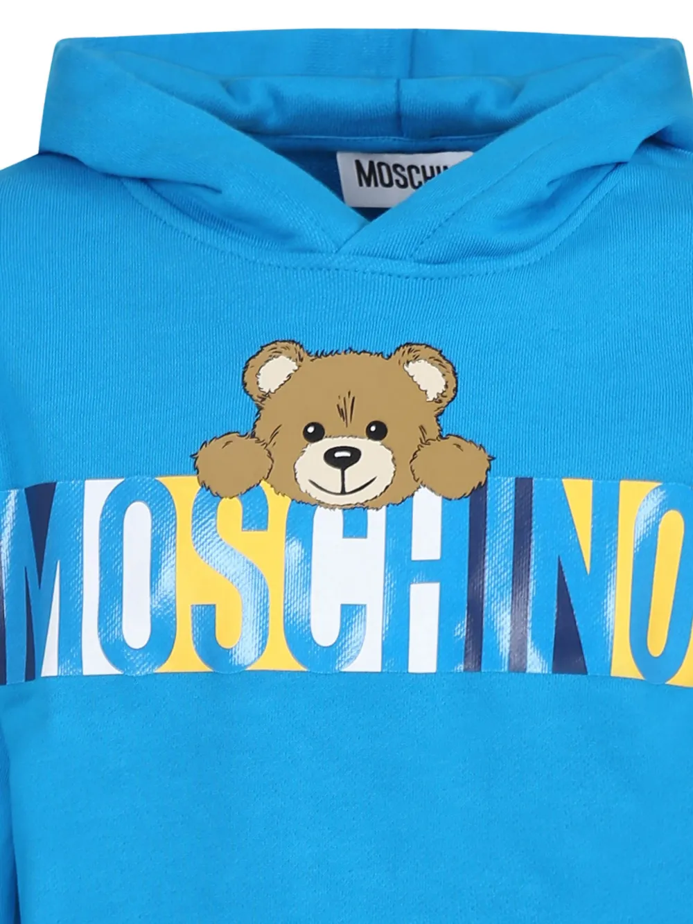 Moschino Kids Hoodie met teddybeerprint Blauw