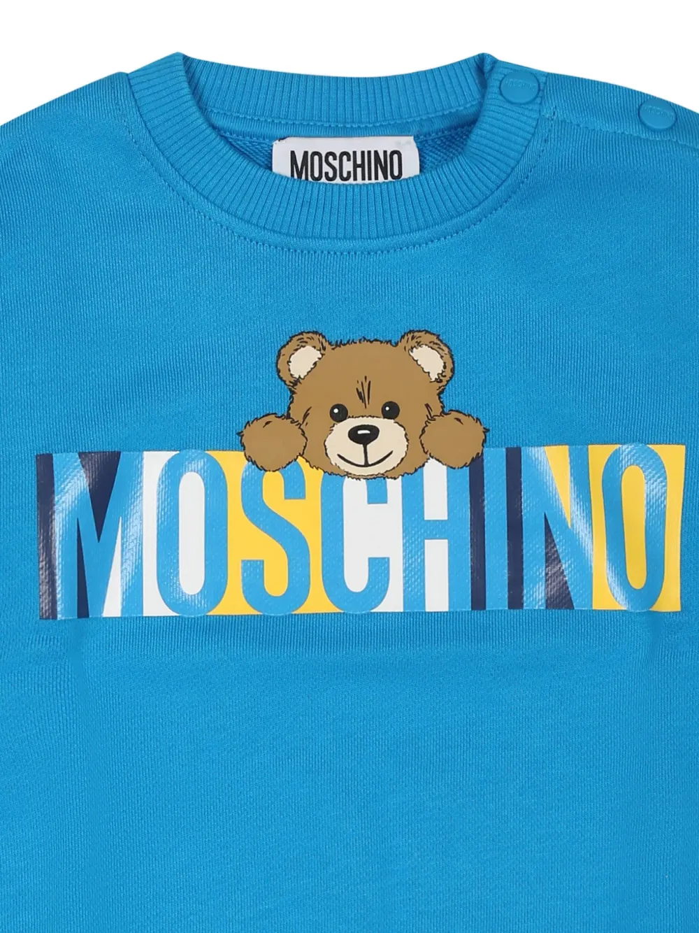Moschino Kids Sweater met teddybeerprint Blauw