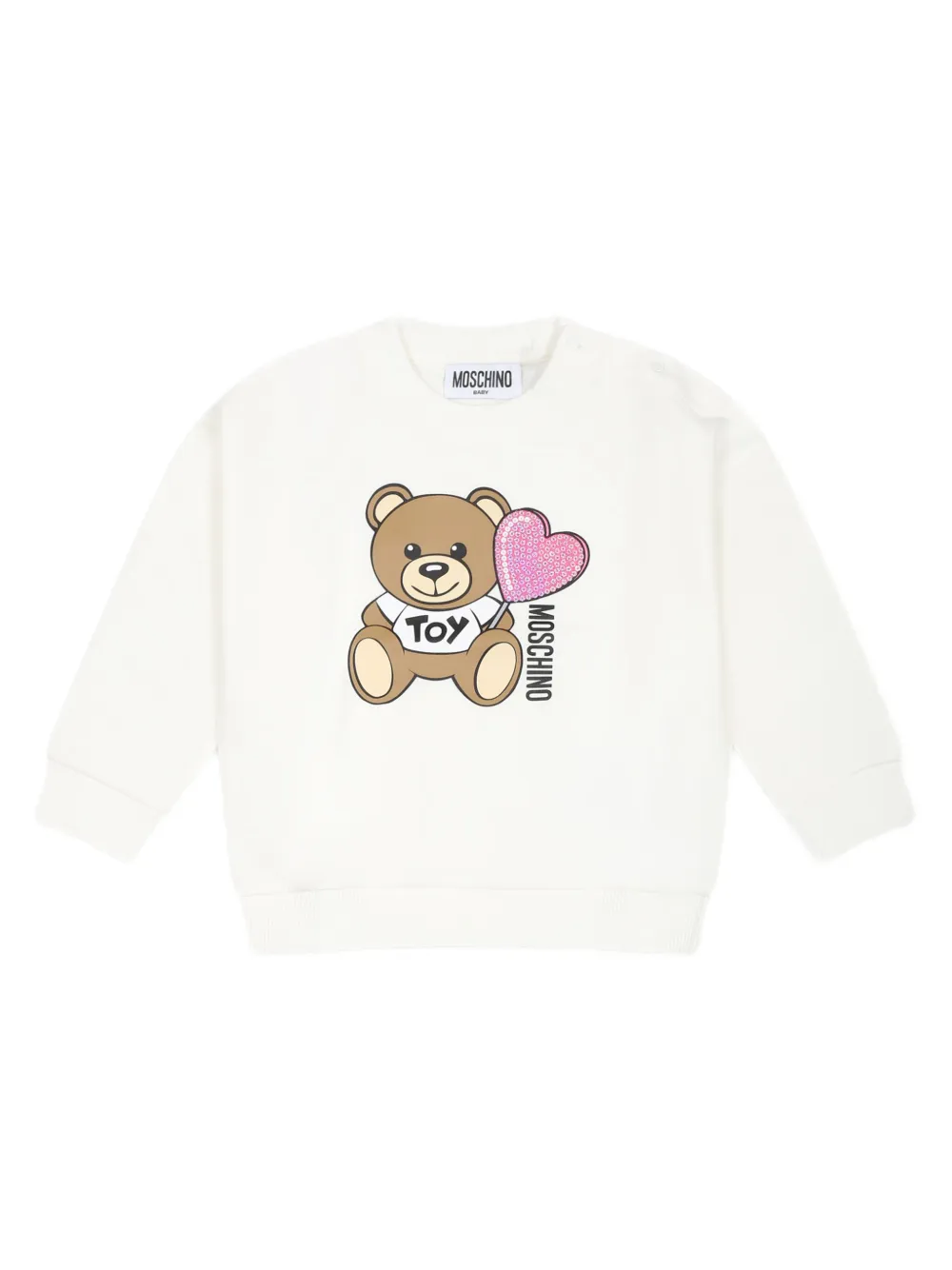 Moschino Kids Sweater met teddybeerprint Wit