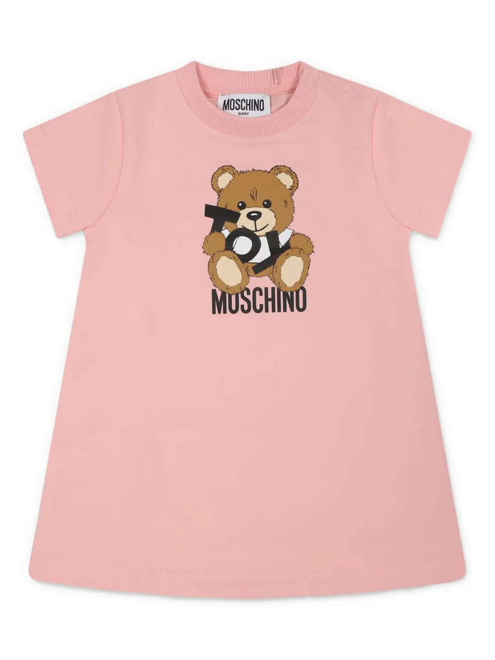 Moschino Kids Mini-jurk met teddybeerprint Roze