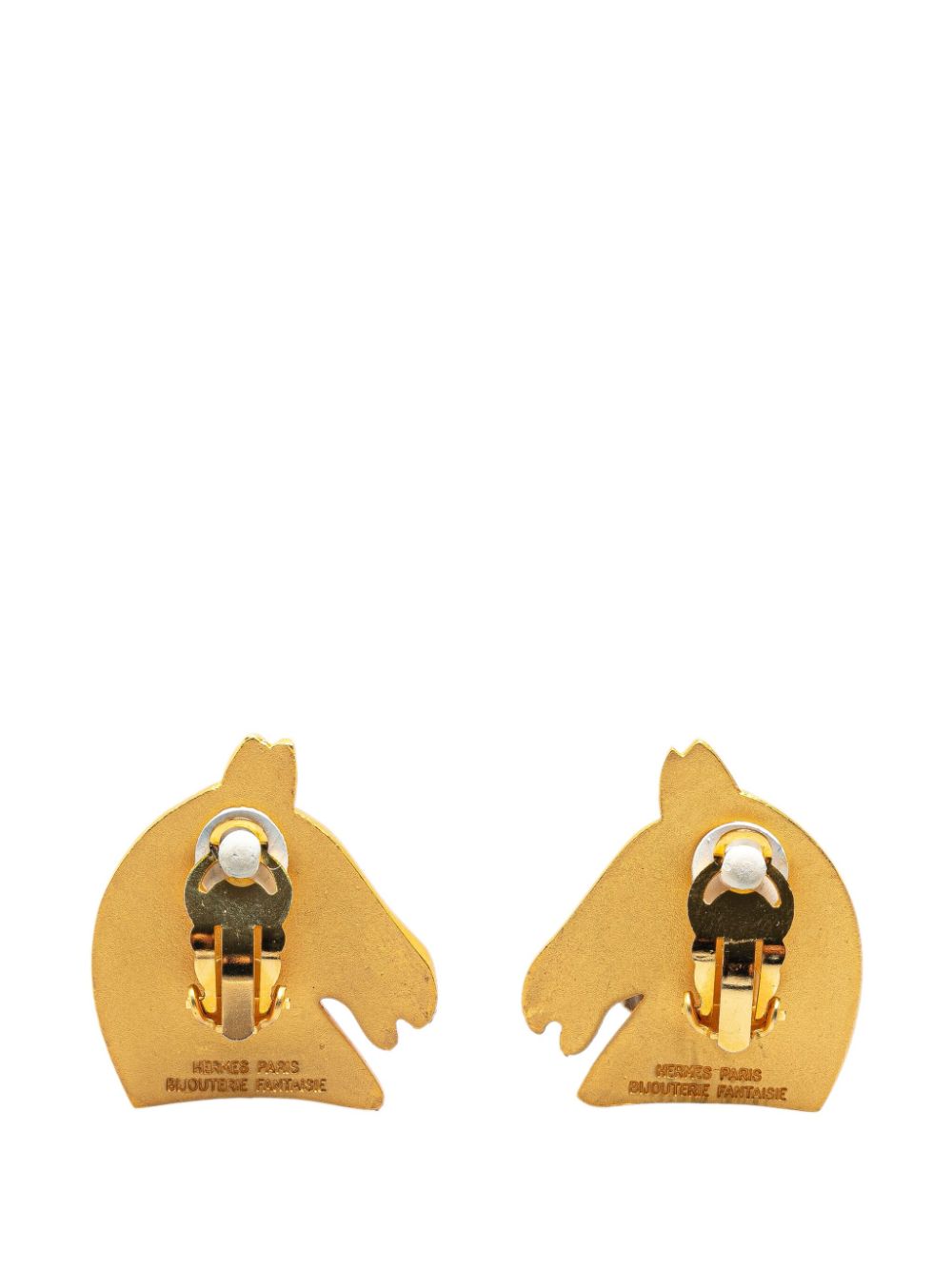 Hermès Pre-Owned 21st Century Gold Plated Cheval Clip On costume earrings - Goud