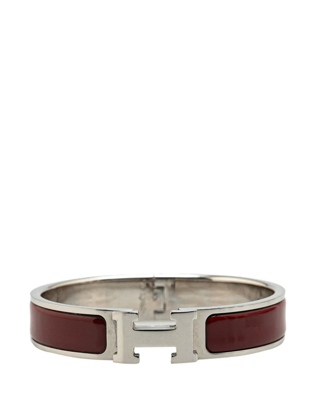 Hermès Pre-Owned 20th Century ナロー エナメル クリッククラック H PM ブレスレット - ブラウン Hermès Pre-Owned 20th Century ナロー エナメル クリッククラック H PM ブレスレット - ブラウン