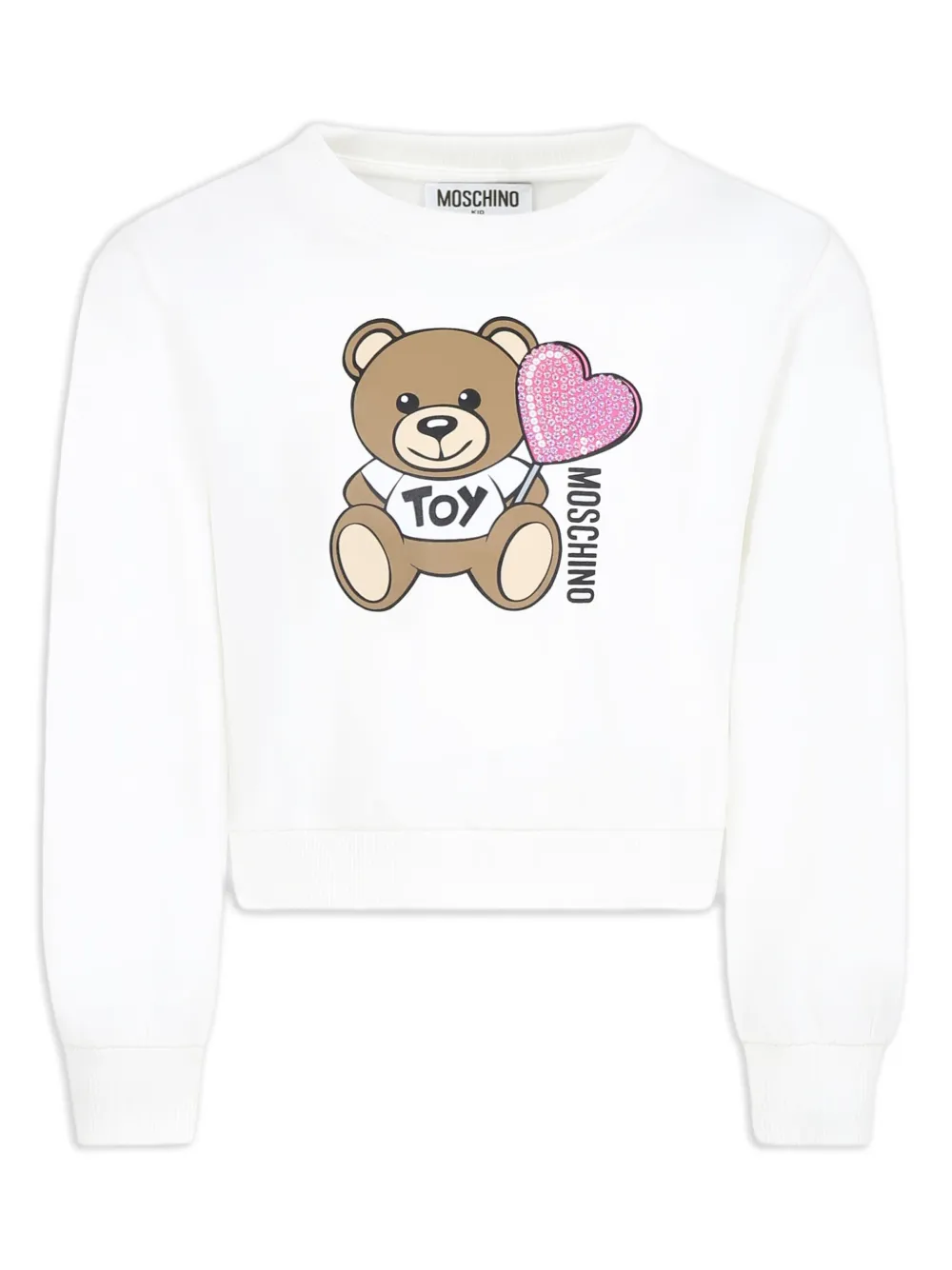 Moschino Kids Sweater met teddybeerprint Wit