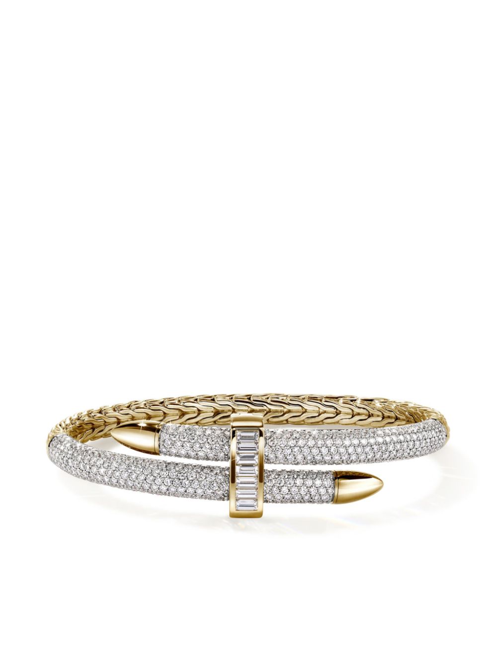 18kt yellow gold Spear Flex diamond cuff bracelet