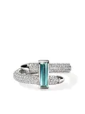 John Hardy 18kt white gold Spear diamond and tourmaline ring - Silver