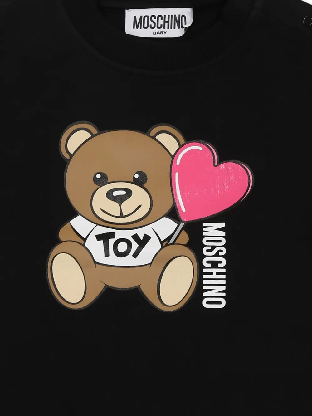 Moschino Kids Sweater met teddybeerprint Zwart