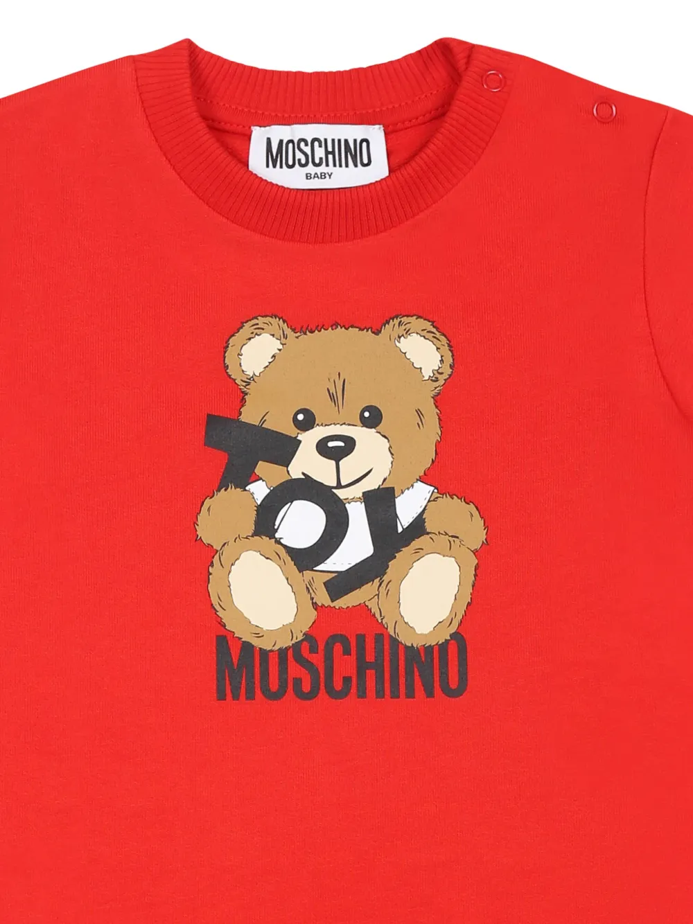 Moschino Kids Mini-jurk met teddybeerprint Rood