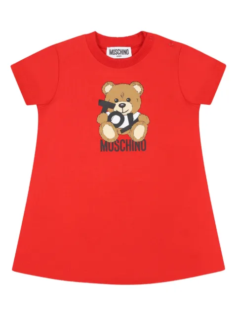 Moschino Kids vestido corto con estampado Teddy Bear