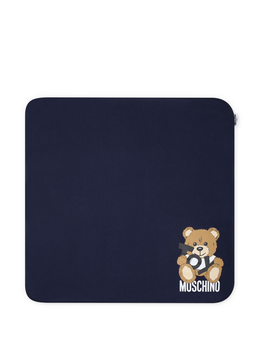 Moschino Kids logo-print blanket - Blue