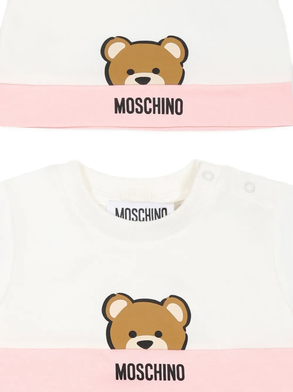 Moschino Kids Romper met logoprint Roze