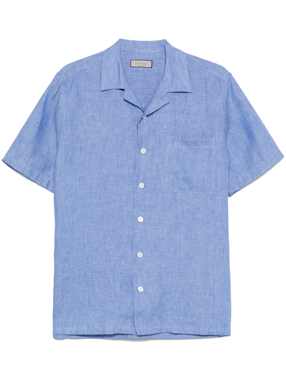 Canali Linnen overhemd Blauw