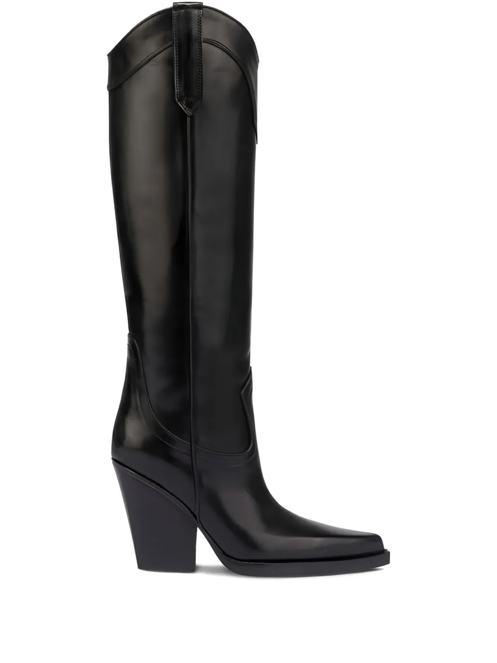 Paris Texas El Dorado calf leather pointed-toe boots Black