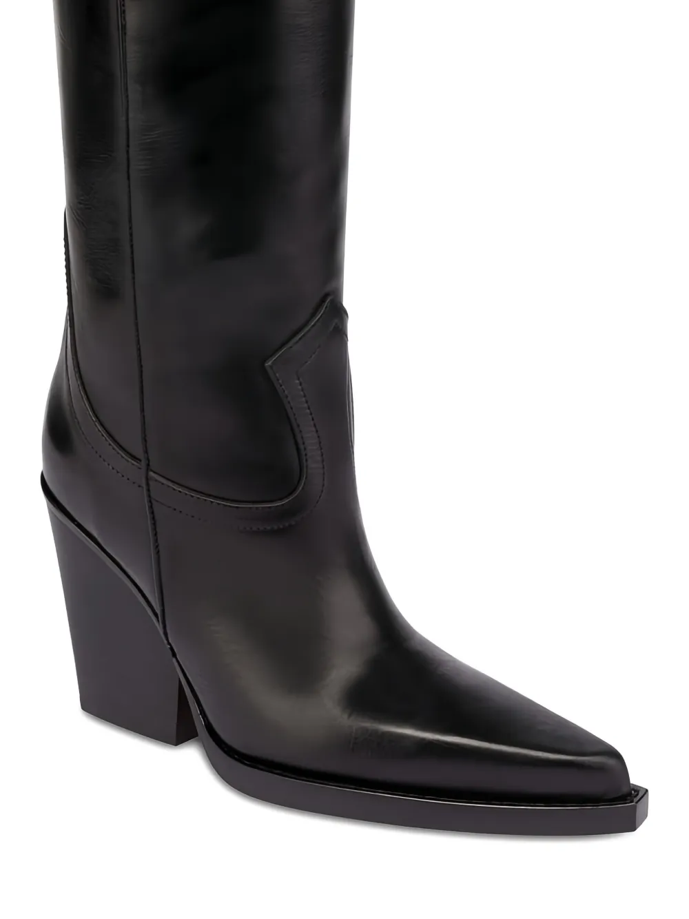 Paris Texas El Dorado calf leather pointed-toe boots Black