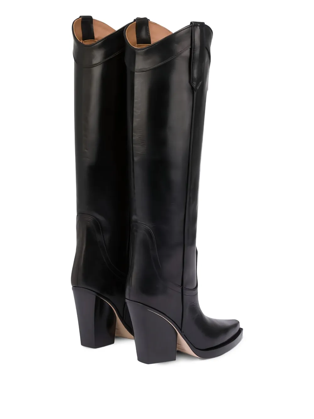 Paris Texas El Dorado calf leather pointed-toe boots Black