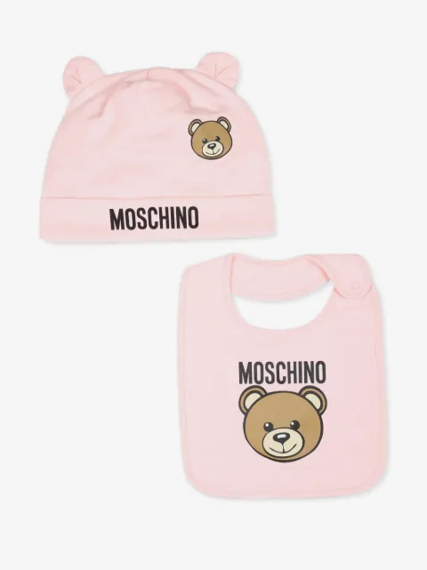 Moschino Kids hue med bamsetryk (sæt med to)
