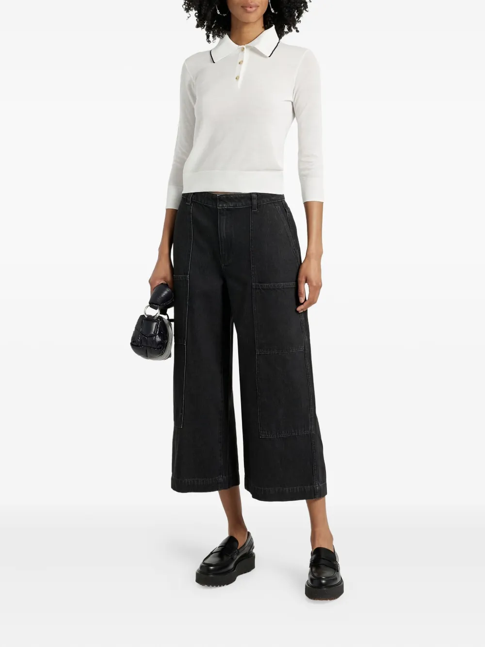 Vince pocket-detailed crop jeans - Zwart