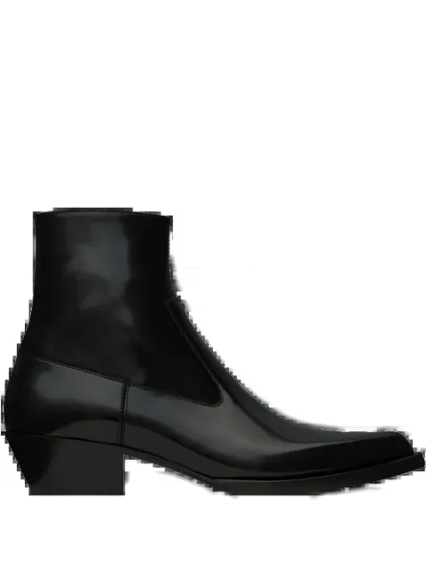 Saint Laurent 40mm Beat pointed-toe leather boots