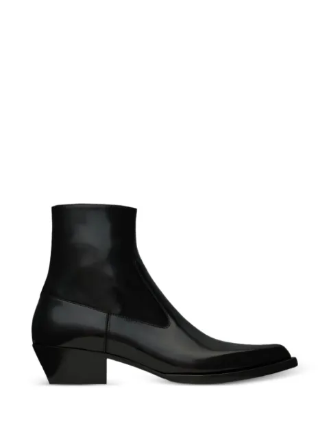 Saint Laurent 40mm Beat pointed-toe leather boots