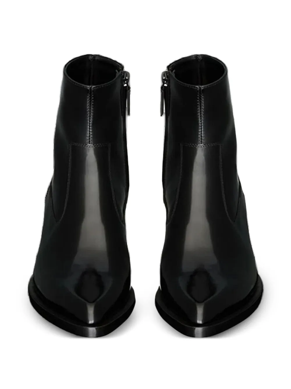 Saint Laurent 40 mm Beat leren laarzen met puntige neus Zwart