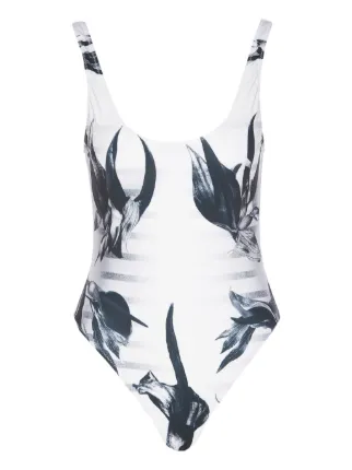 Jean Paul Gaultier graphic-print one-piece | White | FARFETCH