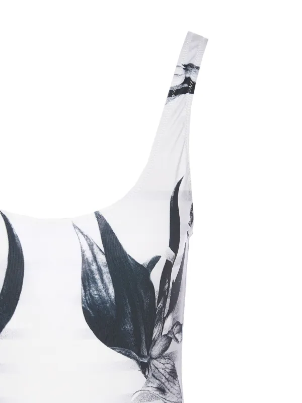 Jean Paul Gaultier graphic-print one-piece | White | FARFETCH
