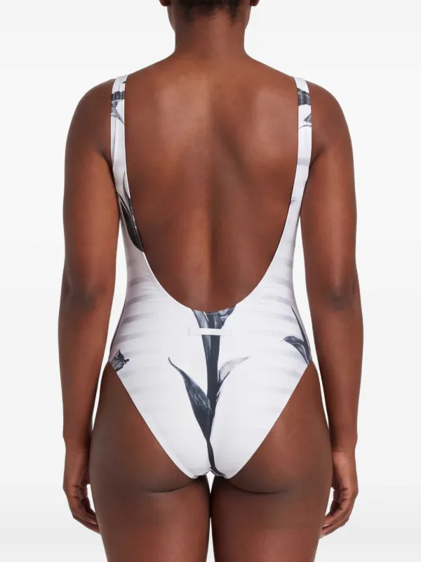 Jean Paul Gaultier graphic-print one-piece | White | FARFETCH