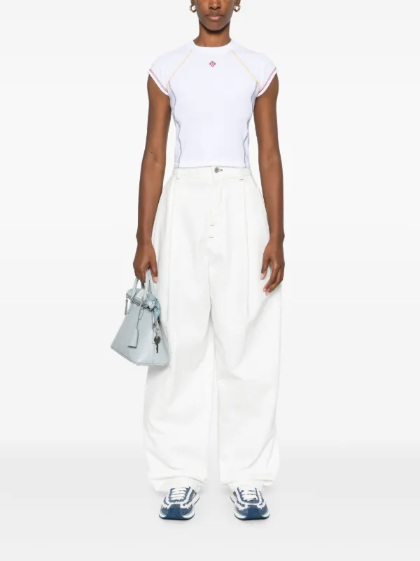 Casablanca raglan-sleeves T-shirt | White | FARFETCH